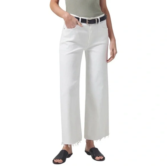 CITIZENS of HUMANITY Lyra Wide Leg Crop High Rise Jeans in White